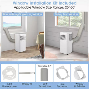 10000 BTU 3-in-1 Portable Air Conditioner, Personal Standing AC Cooling Unit with Dehumidifier, 24H Timer, Window Kit & Wheels for Bedroom, Dorm