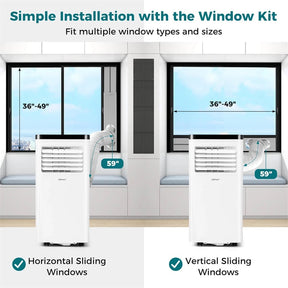 10000 BTU Portable Air Conditioner, 3-in-1 AC Unit with Fan & Dehumidifier, Remote Control, 24H Timer, Window Kit for Rooms up to 450 Sq.Ft