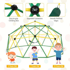 10 FT Geometric Dome Climber with Swing, Upgrade Jungle Gym Monkey Bar for Backyard, Outdoor Climbing Toys for Toddlers