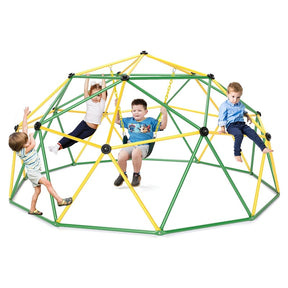 10 FT Geometric Dome Climber with Swing, Upgrade Jungle Gym Monkey Bar for Backyard, Outdoor Climbing Toys for Toddlers