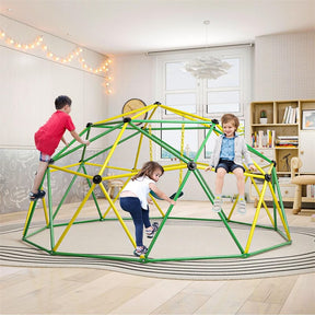 10 FT Geometric Dome Climber with Swing, Upgrade Jungle Gym Monkey Bar for Backyard, Outdoor Climbing Toys for Toddlers