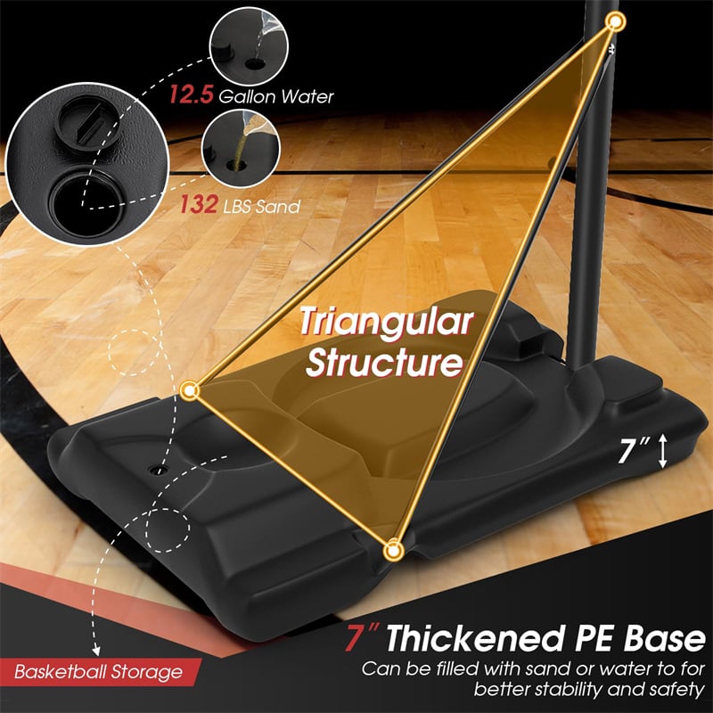 5.9-10 FT Portable Basketball Hoop System, Adjustable Basketball Goal with 39" Shatterproof Backboard for Indoor Outdoor Kids Adults