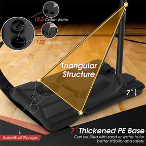 5.9-10 FT Portable Basketball Hoop System, Adjustable Basketball Goal with 39" Shatterproof Backboard for Indoor Outdoor Kids Adults