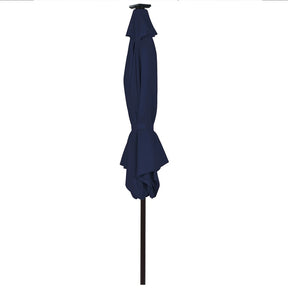 10FT Patio Umbrella with Solar LED Lights & Crank, Easy Tilt Outdoor Market Umbrella for Backyard, Poolside, Deck