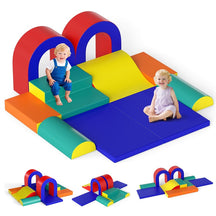 10-Piece Foam Climbing Blocks, Soft PU Leather Play Gym Baby Climber for Crawling & Sliding, Safe Indoor Toddler Climbing Toys for Kids Age 1-3