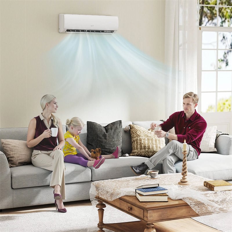 11500 BTU WiFi Ductless Mini Split Air Conditioner with Heat Pump, 17 SEER2 Inverter Split AC Works with Alexa Cools up to 750 Sq.Ft