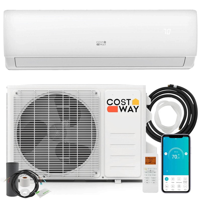 11500 BTU WiFi Ductless Mini Split Air Conditioner with Heat Pump, 17 SEER2 Inverter Split AC Works with Alexa Cools up to 750 Sq.Ft