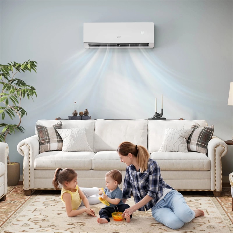 Energy Star Certified 12000 BTU 24 SEER2 Mini Split Air Conditioner with Heat Pump, WiFi Enabled Ductless Inverter AC Unit Cools 750 Sq.Ft