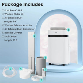 12000 BTU Portable Air Conditioner, 3-in-1 AC Unit with Fan, Dehumidifier & Sleep Mode, 24H Timer, Window Kit, Cools Room up to 550 Sq. Ft