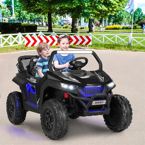 12V 2-Seater Kids Ride On UTV Car, Battery Powered RC Electric Vehicle with Lights & Music
