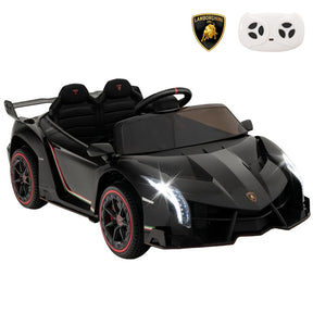 Lamborghini Licensed Kids Ride On 4WD Sports Car, 12V Battery Electric Vehicle Toy with Remote Control, 3 Speeds, Hydraulic Doors