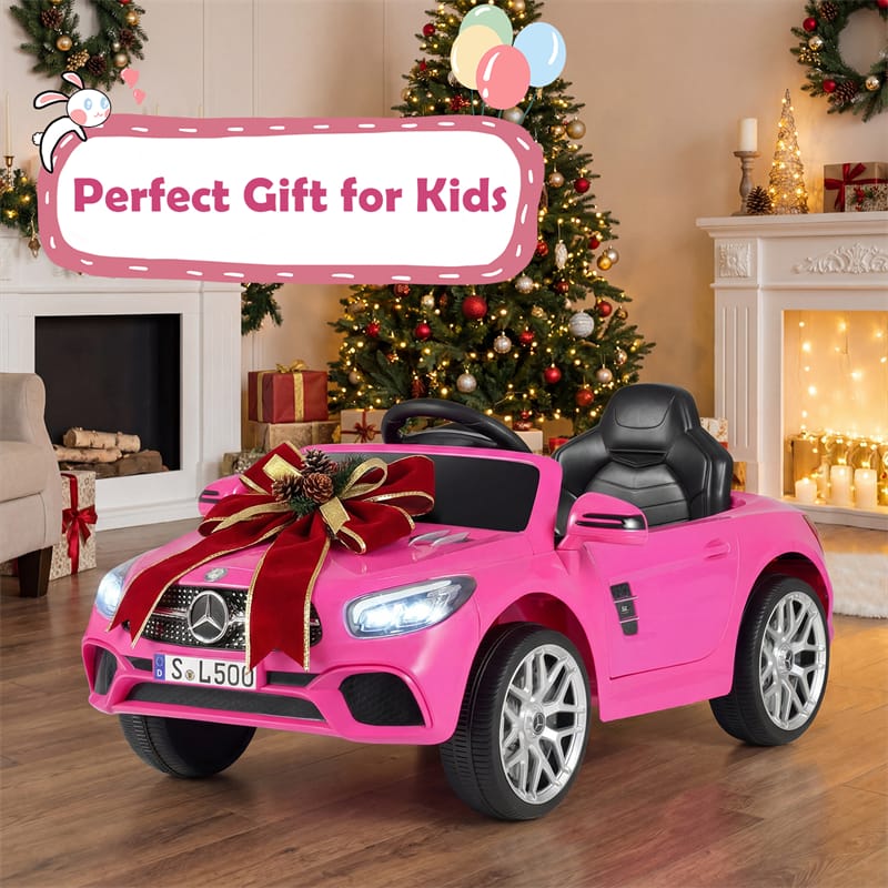 12V Kids Ride On Car, Licensed Mercedes-Benz SL R231 Electric Vehicle with Remote Control, Spring Suspension, LED Lights & Music for Boys Girls