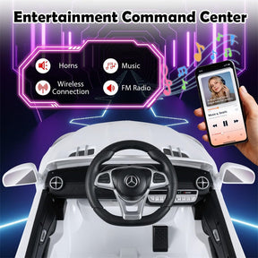 12V Kids Ride On Car, Licensed Mercedes-Benz SL R231 Electric Vehicle with Remote Control, Spring Suspension, LED Lights & Music for Boys Girls