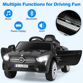 12V Kids Ride On Car, Licensed Mercedes-Benz SL500 Electric Vehicle with Remote Control, Spring Suspension, LED Lights & Music for Boys Girls