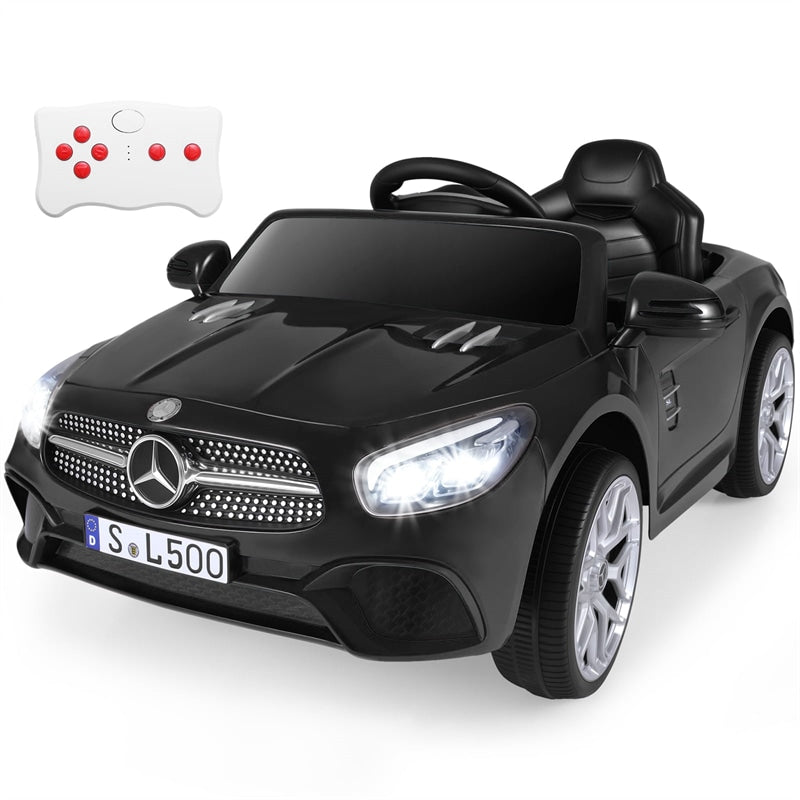 12V Kids Ride On Car, Licensed Mercedes-Benz SL500 Electric Vehicle with Remote Control, Spring Suspension, LED Lights & Music for Boys Girls