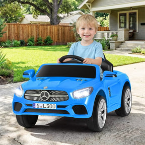 12V Kids Ride On Car, Licensed Mercedes-Benz SL500 Electric Vehicle with Remote Control, Spring Suspension, LED Lights & Music for Boys Girls