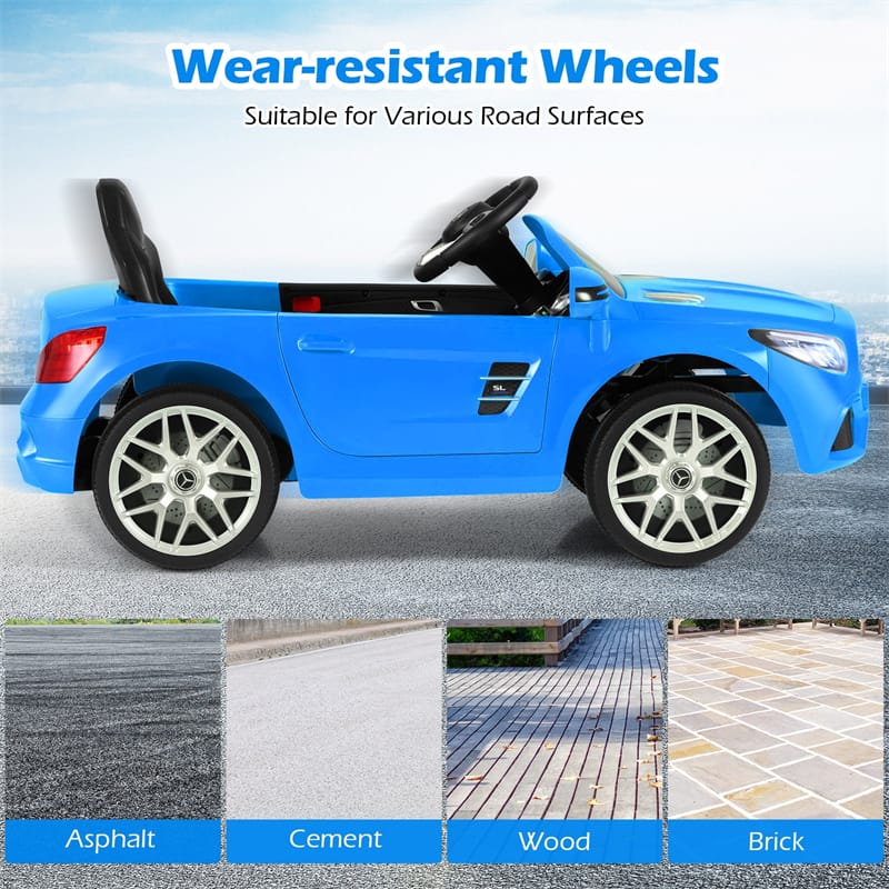 12V Kids Ride On Car, Licensed Mercedes-Benz SL500 Electric Vehicle with Remote Control, Spring Suspension, LED Lights & Music for Boys Girls