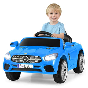 12V Kids Ride On Car, Licensed Mercedes-Benz SL500 Electric Vehicle with Remote Control, Spring Suspension, LED Lights & Music for Boys Girls