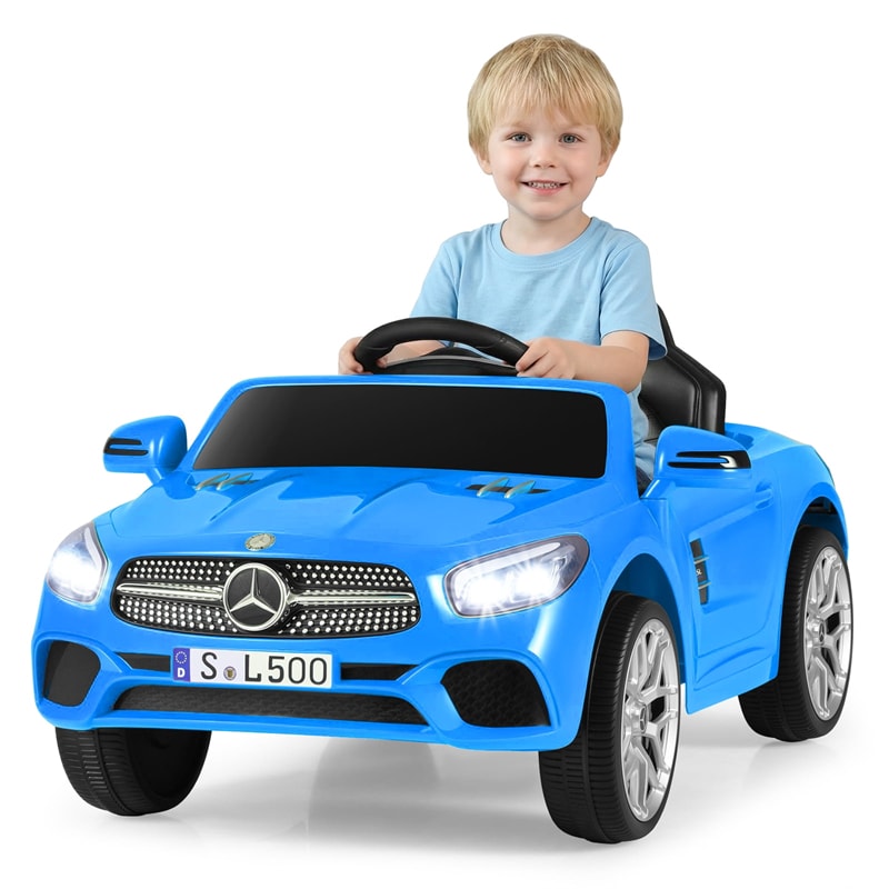 12V Kids Ride On Car, Licensed Mercedes-Benz SL500 Electric Vehicle with Remote Control, Spring Suspension, LED Lights & Music for Boys Girls