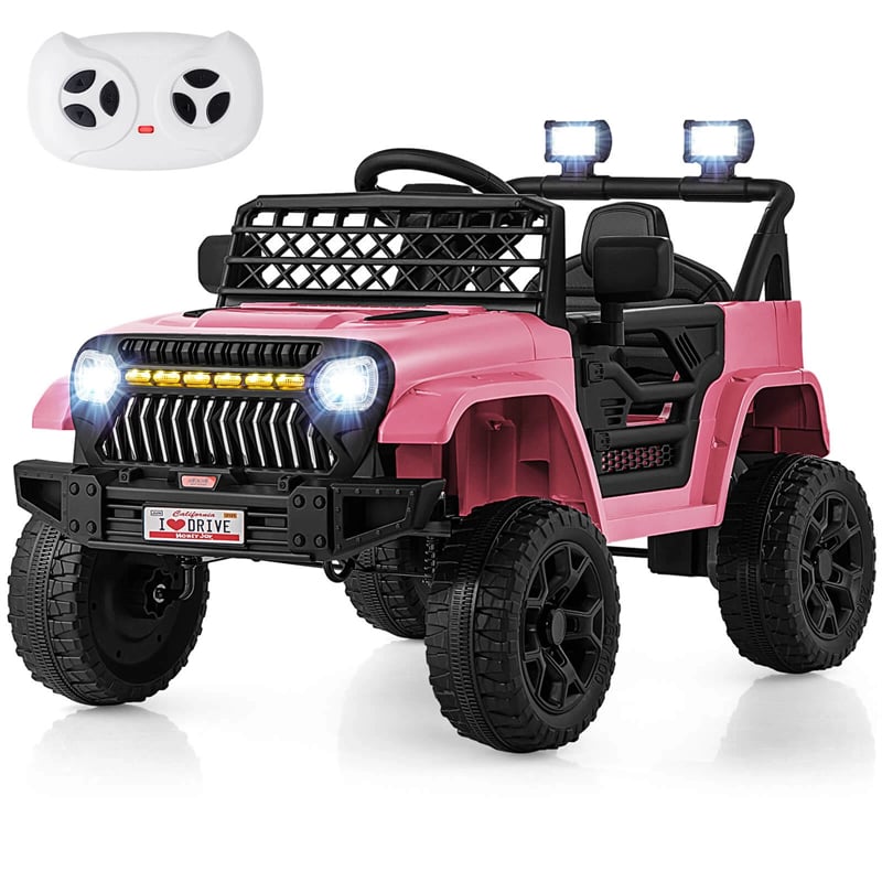 12V Kids Ride On Truck Car, Battery Powered Electric Vehicle with Parental Remote, LED Lights & Music Player for Boys & Girls Aged 3+