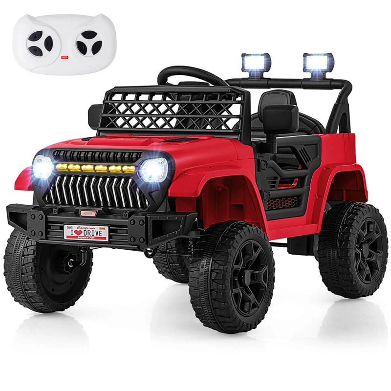 12V Kids Ride On Truck Car, Battery Powered Electric Vehicle with Parental Remote, LED Lights & Music Player for Boys & Girls Aged 3+