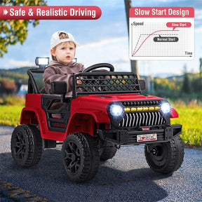 12V Kids Ride On Truck Car, Battery Powered Electric Vehicle with Parental Remote, LED Lights & Music Player for Boys & Girls Aged 3+