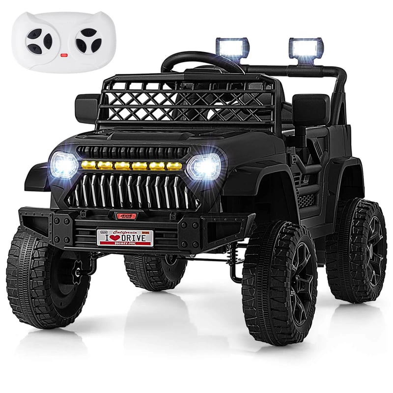 12V Kids Ride On Truck Car, Battery Powered Electric Vehicle with Parental Remote, LED Lights & Music Player for Boys & Girls Aged 3+