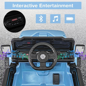 12V Kids Ride on Truck Car with Threaded Wheels, 3 Speeds Battery Powered Electric Vehicle Toy Car for Boys & Girls 3+