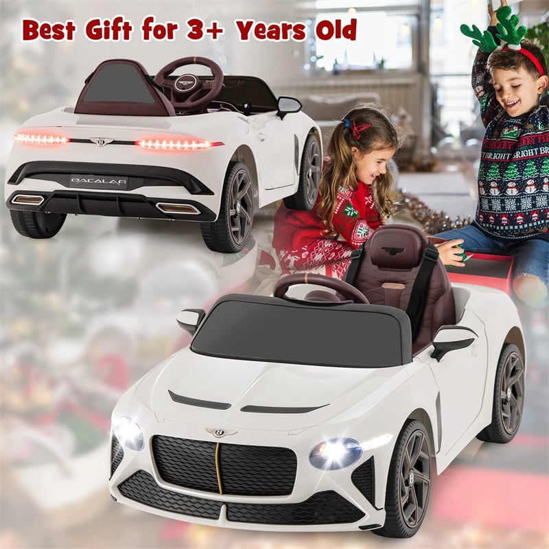 12V Licensed Bentley Bacalar Battery Kids Ride-on Toy Car with Remote Control, Scissor Doors, Lights & Sound Effects