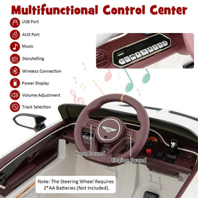 12V Licensed Bentley Bacalar Battery Kids Ride-on Toy Car with Remote Control, Scissor Doors, Lights & Sound Effects