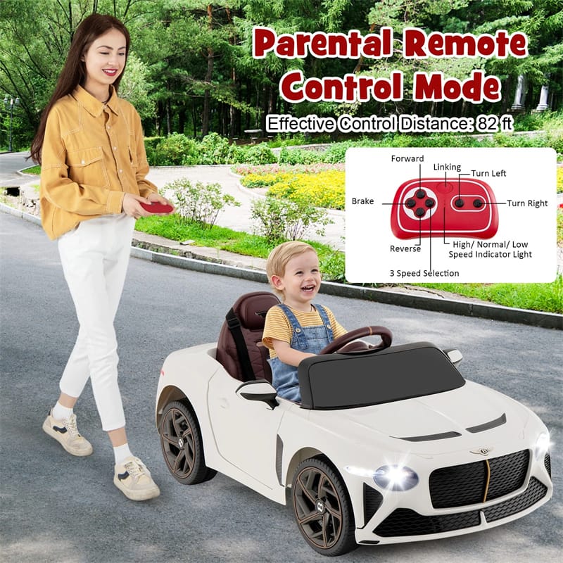12V Licensed Bentley Bacalar Battery Kids Ride-on Toy Car with Remote Control, Scissor Doors, Lights & Sound Effects
