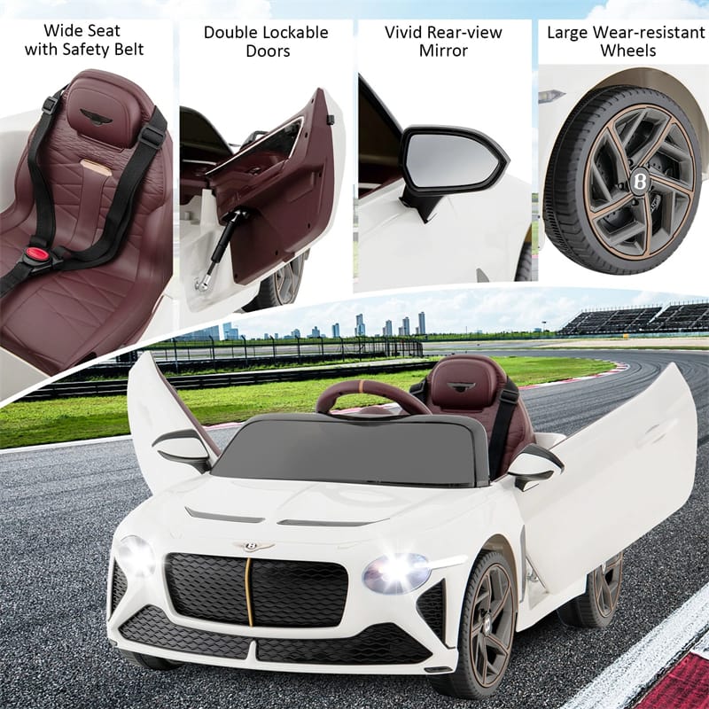 12V Licensed Bentley Bacalar Battery Kids Ride-on Toy Car with Remote Control, Scissor Doors, Lights & Sound Effects