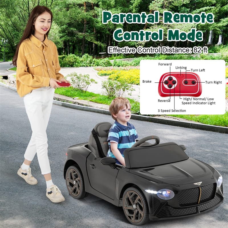 12V Licensed Bentley Bacalar Battery Kids Ride-on Toy Car with Remote Control, Scissor Doors, Lights & Sound Effects