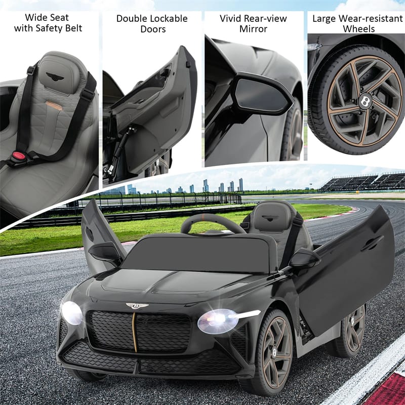 12V Licensed Bentley Bacalar Battery Kids Ride-on Toy Car with Remote Control, Scissor Doors, Lights & Sound Effects