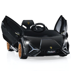 12V Licensed Lamborghini Sian FKP 37 Kids Ride-On Car with Remote, Electric Toy Roadster Carbon Fiber Textured for Toddler