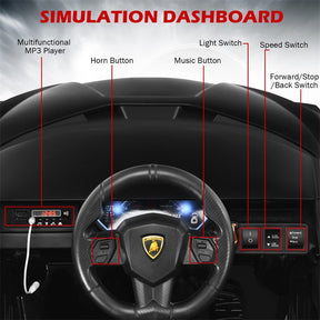 12V Licensed Lamborghini Sian FKP 37 Kids Ride-On Car with Remote, Electric Toy Roadster Carbon Fiber Textured for Toddler