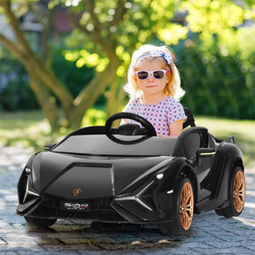 12V Licensed Lamborghini Sian FKP 37 Kids Ride-On Car with Remote, Electric Toy Roadster Carbon Fiber Textured for Toddler