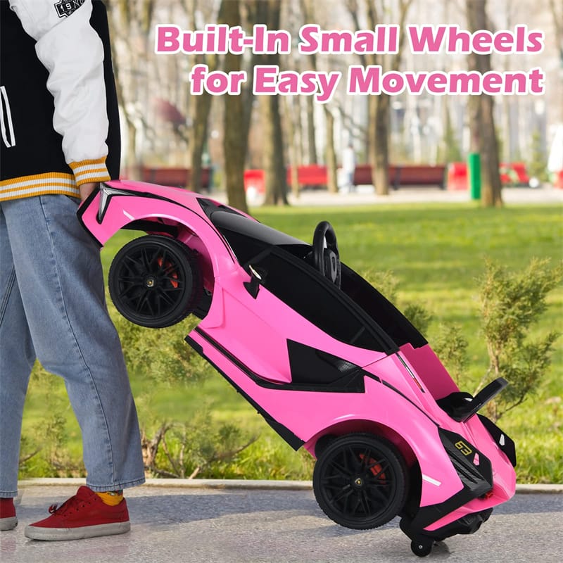 12V Licensed Lamborghini Sian FKP 37 Kids Ride-On Car with Remote, Electric Toy Roadster Carbon Fiber Textured for Toddler