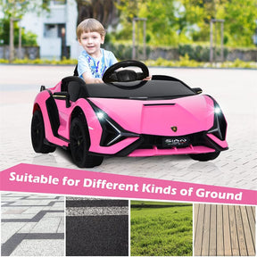 12V Licensed Lamborghini Sian FKP 37 Kids Ride-On Car with Remote, Electric Toy Roadster Carbon Fiber Textured for Toddler
