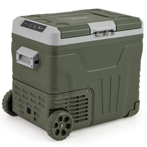 12/24V Portable Car Refrigerator, 37/53QT Car Fridge Freezer Electric Cooler with Wheels & -4℉~68℉ Adjustable Range for Camping RV Travel