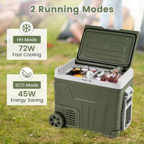 12/24V Portable Car Refrigerator, 37/53QT Car Fridge Freezer Electric Cooler with Wheels & -4℉~68℉ Adjustable Range for Camping RV Travel