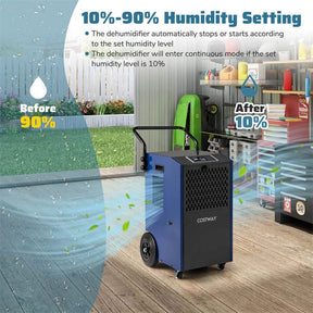 154 Pints Commercial Dehumidifier with Pump & Drain Hose, Heavy Duty Portable Industrial for Home Basements Job Sites