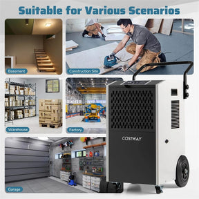 154 Pints Commercial Dehumidifier with Pump & Drain Hose, Heavy Duty Portable Industrial for Home Basements Job Sites