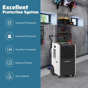 154 Pints Commercial Dehumidifier with Pump & Drain Hose, Heavy Duty Portable Industrial for Home Basements Job Sites