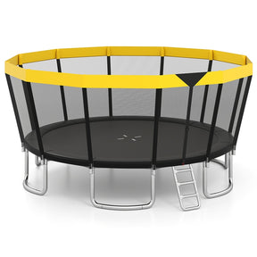 16FT Outdoor Trampoline, ASTM Approved Recreational Trampoline with Safety Enclosure Net & Ladder, 500LBS Weight Capacity for Kids Adults Backyard