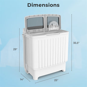 17.6 LBS Portable Washing Machine, Twin Tub Spin Top Load Washer Dryer Combo for RV Dorm Apartment