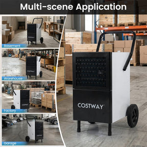 189 Pints Commercial Dehumidifier, 7,500 Sq.Ft Industrial Dehumidifier with Pump, 3.3Ft Drain Hose & Wheels for Basement, Warehouse, Job Sites