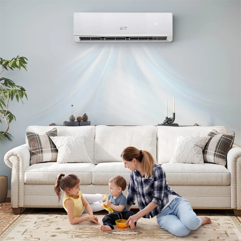 Energy Star Certified 18000 BTU 25 SEER2 Mini Split Air Conditioner with Heat Pump, 208-230V WiFi Enabled Ductless Inverter AC Unit Works with Alexa