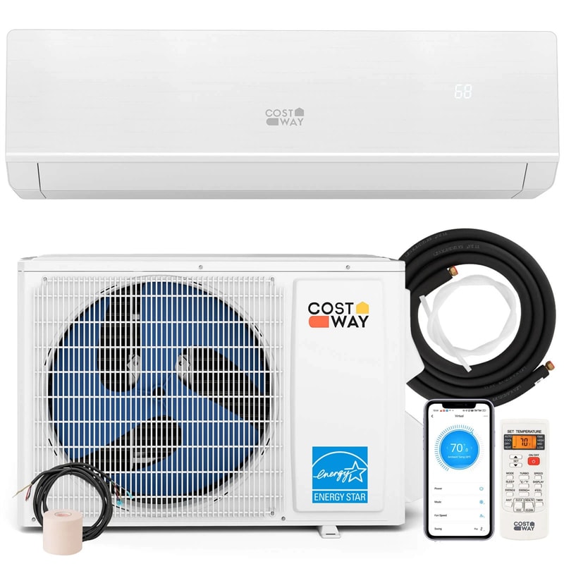 Energy Star Certified 18000 BTU 25 SEER2 Mini Split Air Conditioner with Heat Pump, 208-230V WiFi Enabled Ductless Inverter AC Unit Works with Alexa