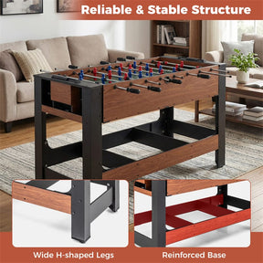 2-in-1 Swivel Game Table, 54 Inch Full Size Foosball & Pool Combo Table with All Accessories, Indoor Arcade Table for Home Game Room & Adults